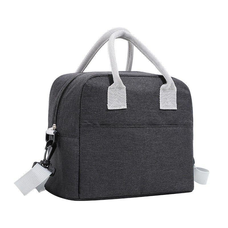 Insulated Lunch Tote Bag with Front Pocket and Adjustable Shoulder Strap