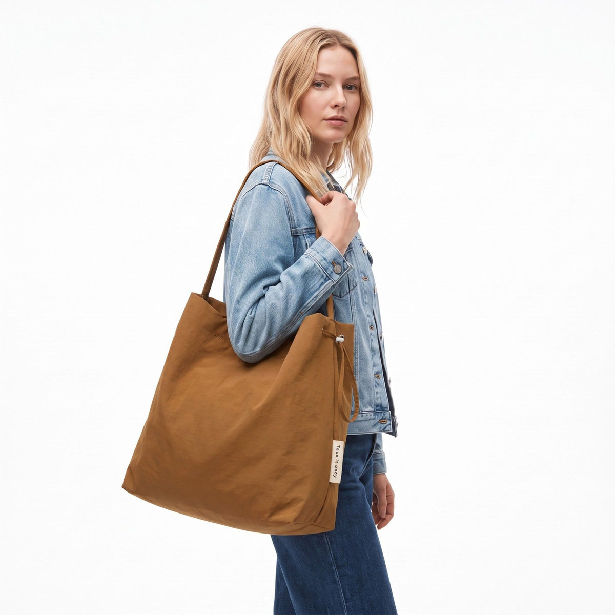 Lightweight Nylon Shoulder Tote Bag Large Capacity Casual Carryall