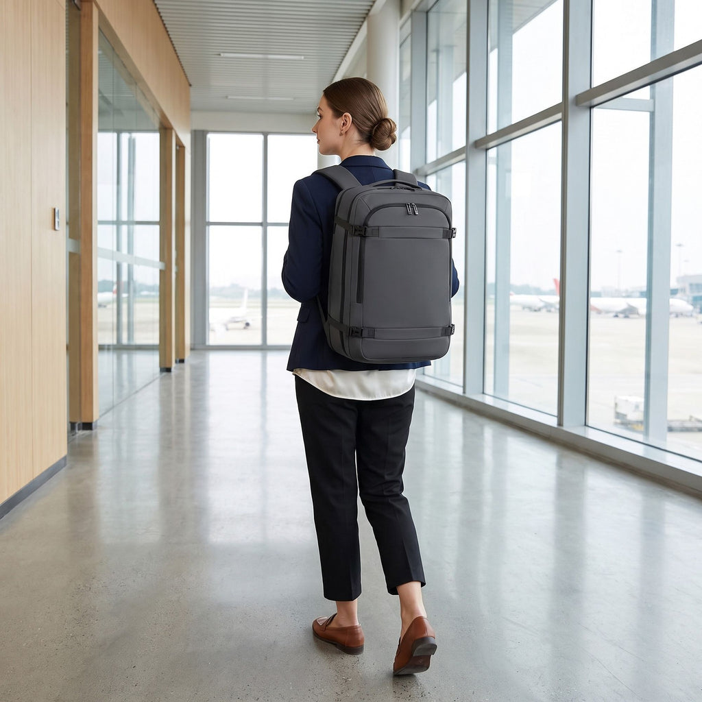 Large Travel Backpack with Compression Straps Multiple Compartments and Padded Shoulder Straps