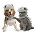 Pet Dinosaur Skeleton Costume Plush Skull Hood and Spine Outfit for Dogs and Cats