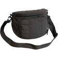 Blue women's crossbody bag with zip front and pockets
