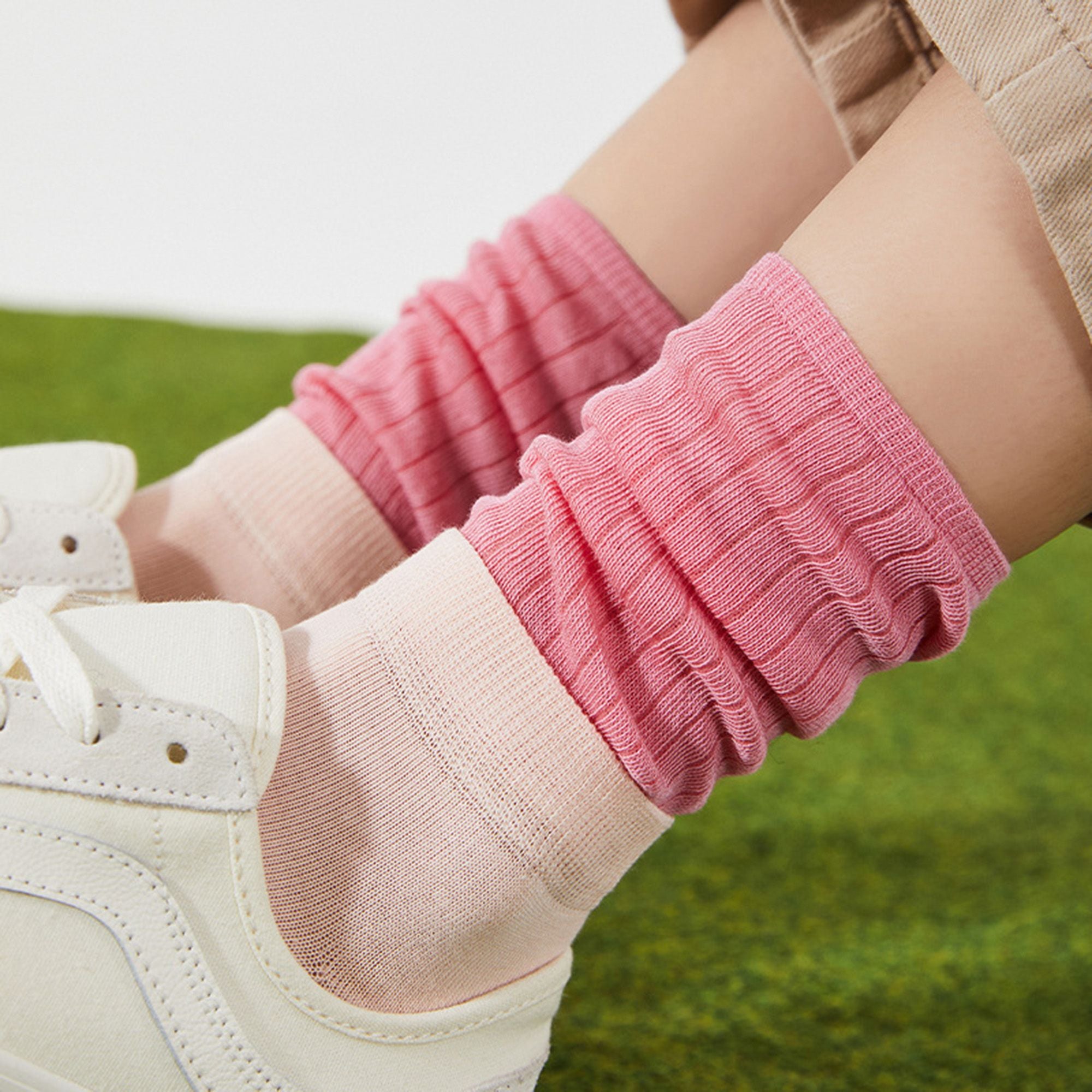 Anna-Kaci Women's Ribbed Crew Socks 3-Pack Soft Cotton Knit Breathable Casual Everyday Fit