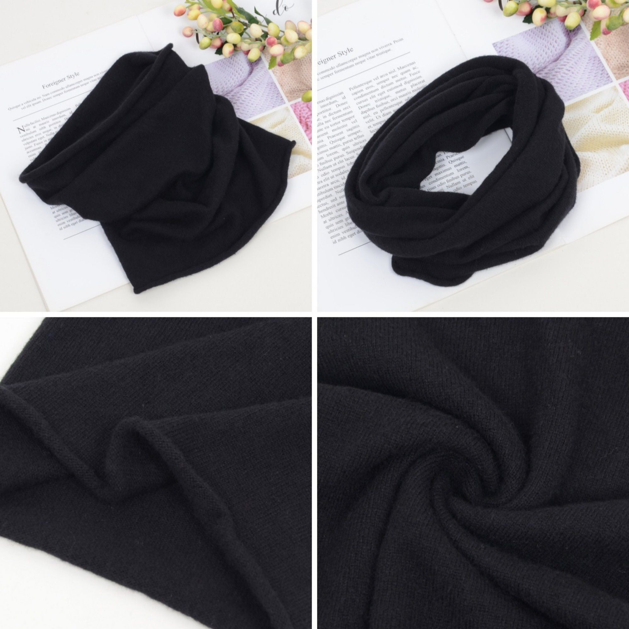 Anna-Kaci Women's Soft Knit Neck Warmer with Cozy Layered Design 9x17 inches