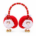 Christmas Santa Plush Earmuffs with Jingle Bell Accents