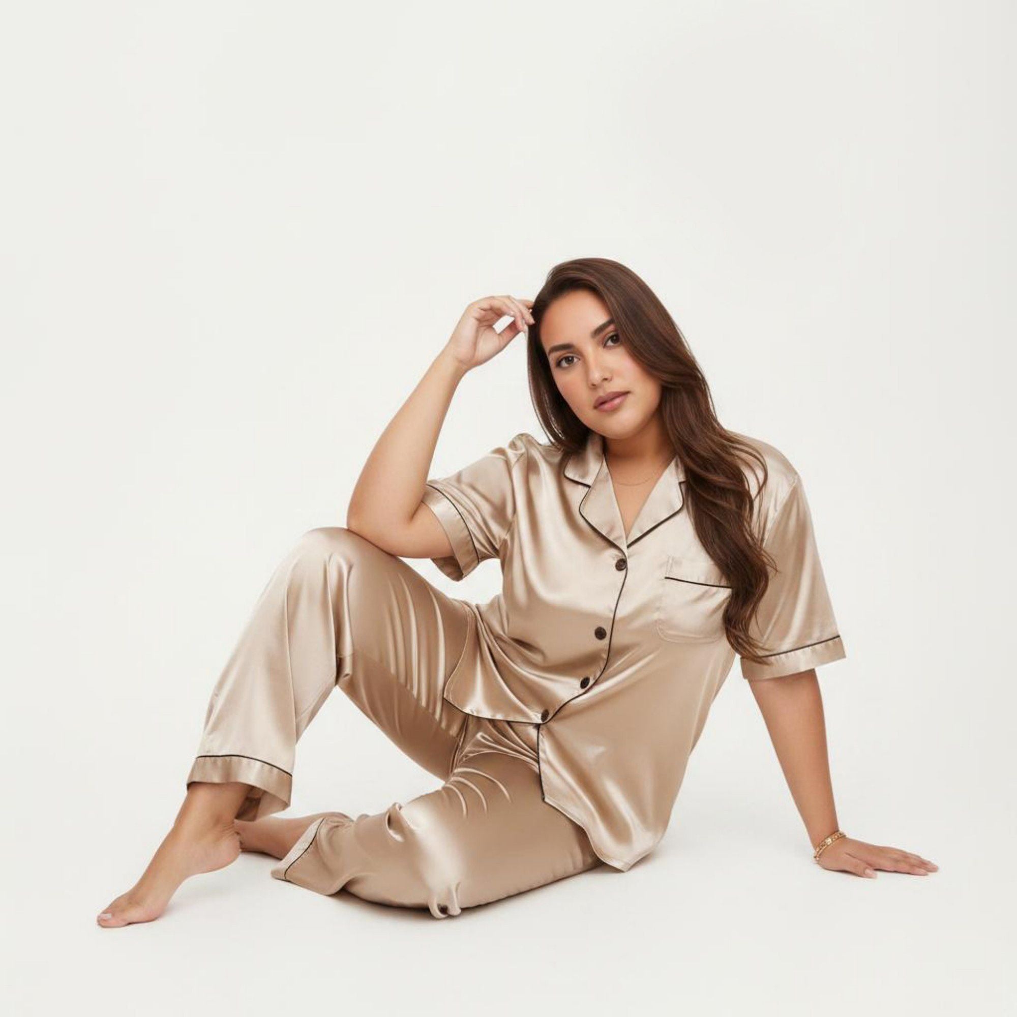 Anna-Kaci Lounge Women's Plus Size 2-Piece Floral Kimono Robe Set with Short Sleeve Open Front Longline Cover Up and Matching Inner Dress