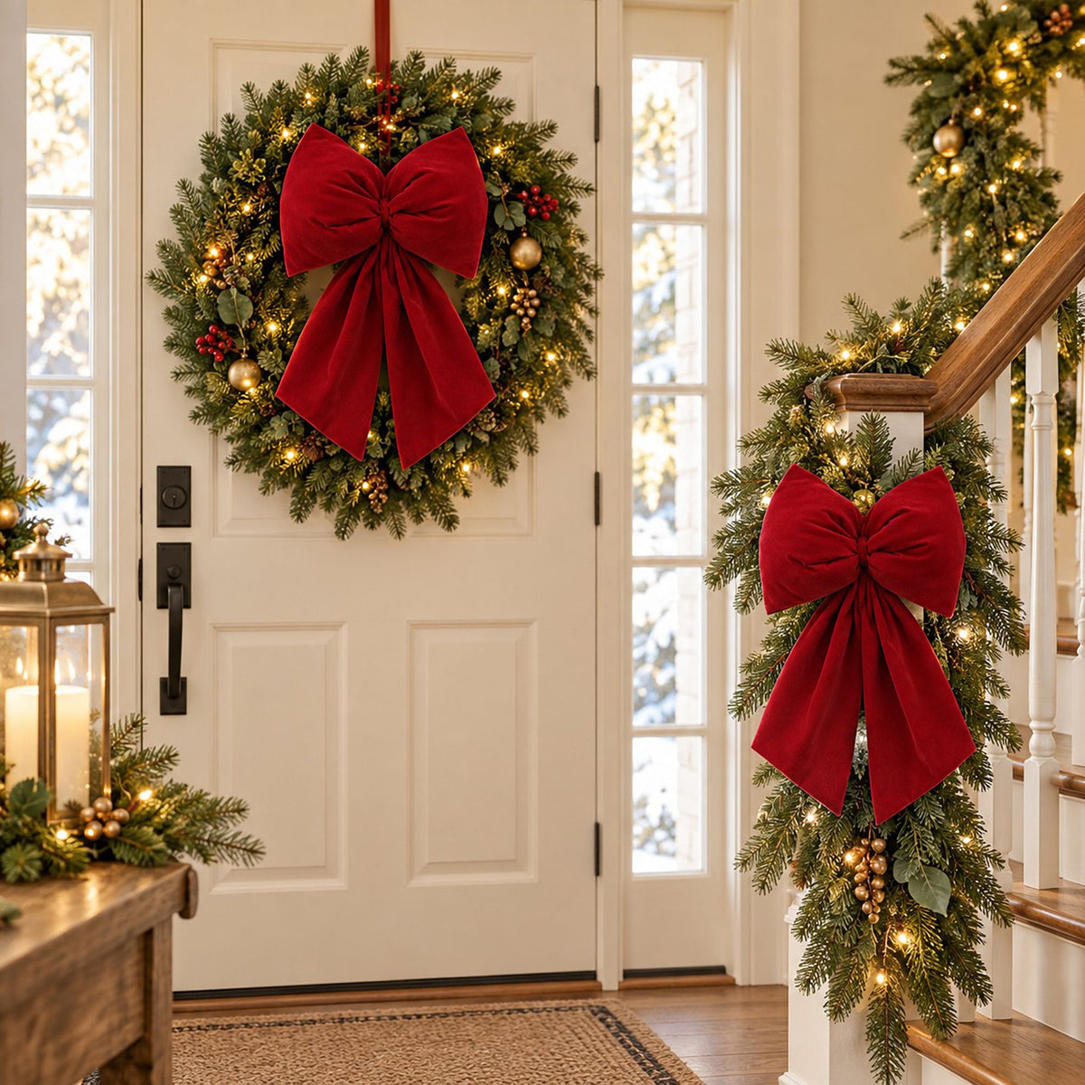 Velvet Bow Decoration for Trees Wreaths and Parties