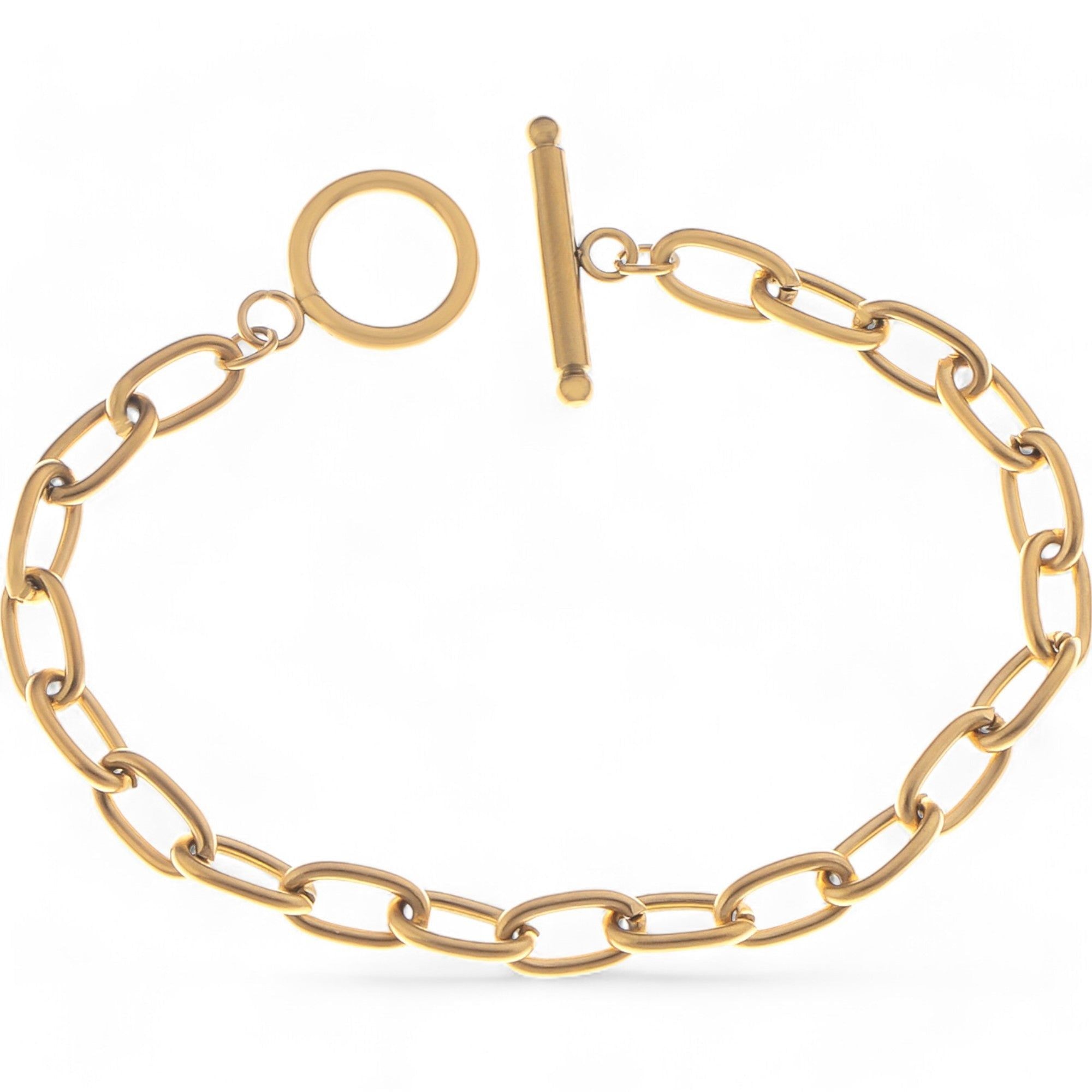 Women's Paperclip Chain Fashion Bracelet with Toggle Clasp