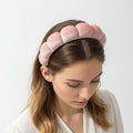 Padded Velvet Headband with Rounded Bubble Design and Soft Cushioned Texture