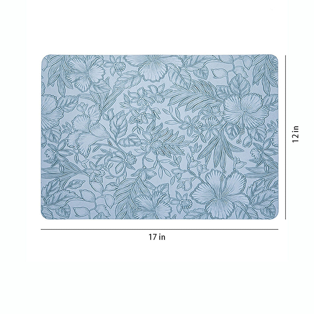 6 Piece Floral PVC Placemat Set Heat Resistant Wipe Clean Table Mats for Dining Table