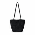 Faux Suede Tote Bag with Double Shoulder Handles Magnetic Closure and Interior Pockets