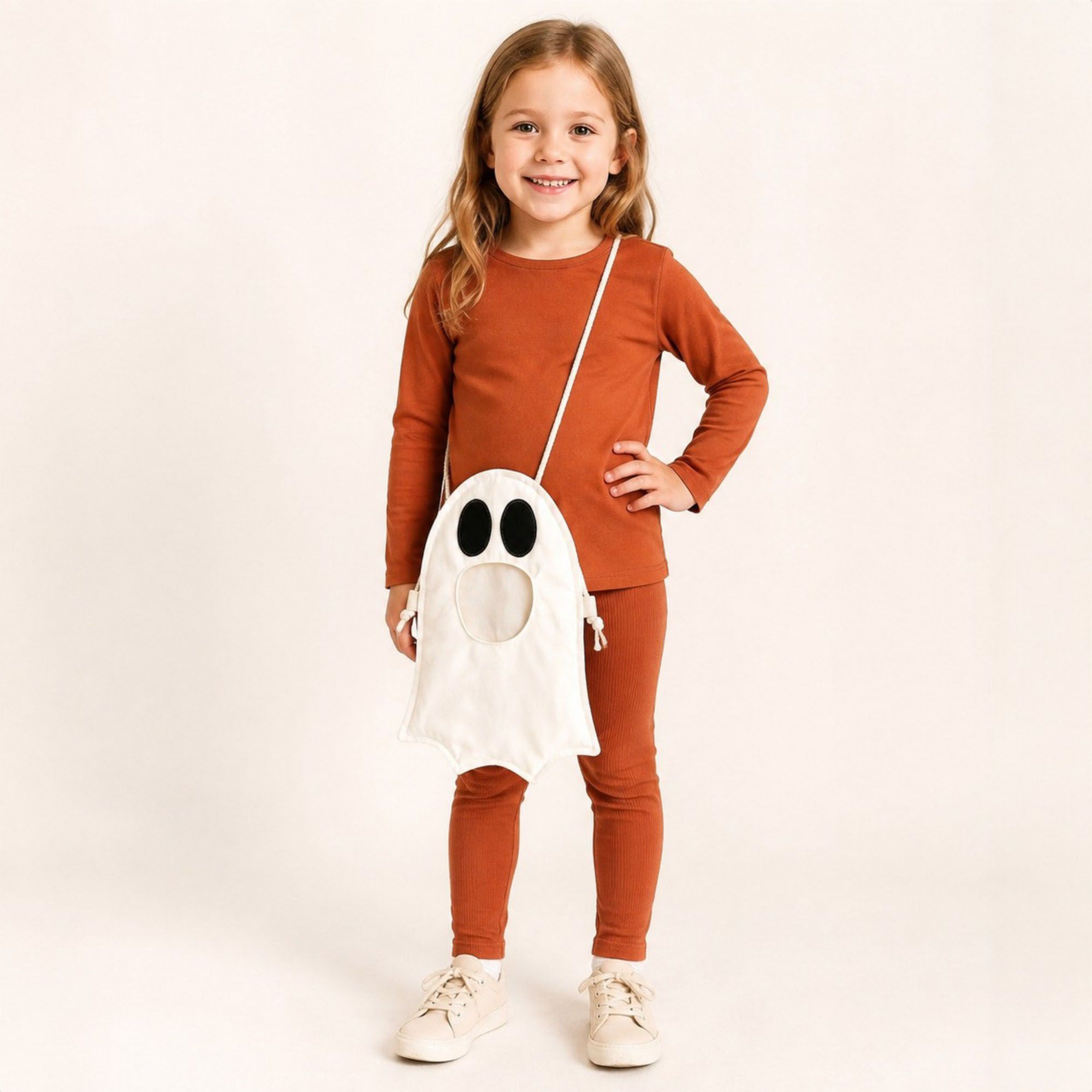 Halloween Ghost Trick or Treat Candy Bag with Shoulder Strap