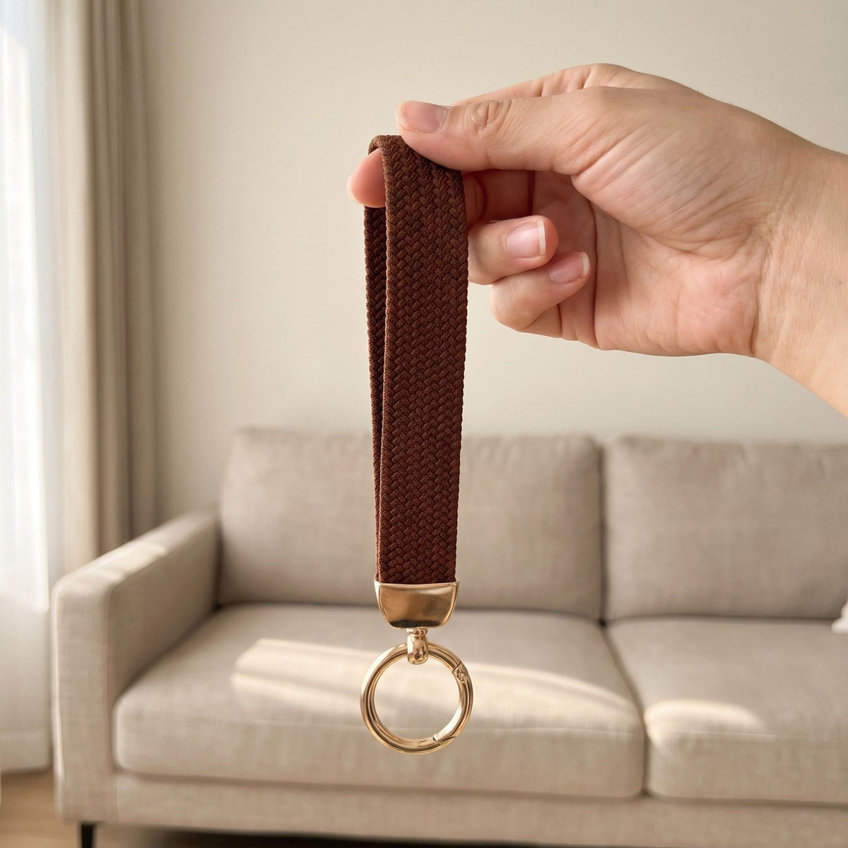 Woven Wristlet Keychain Strap with Hardware Kit