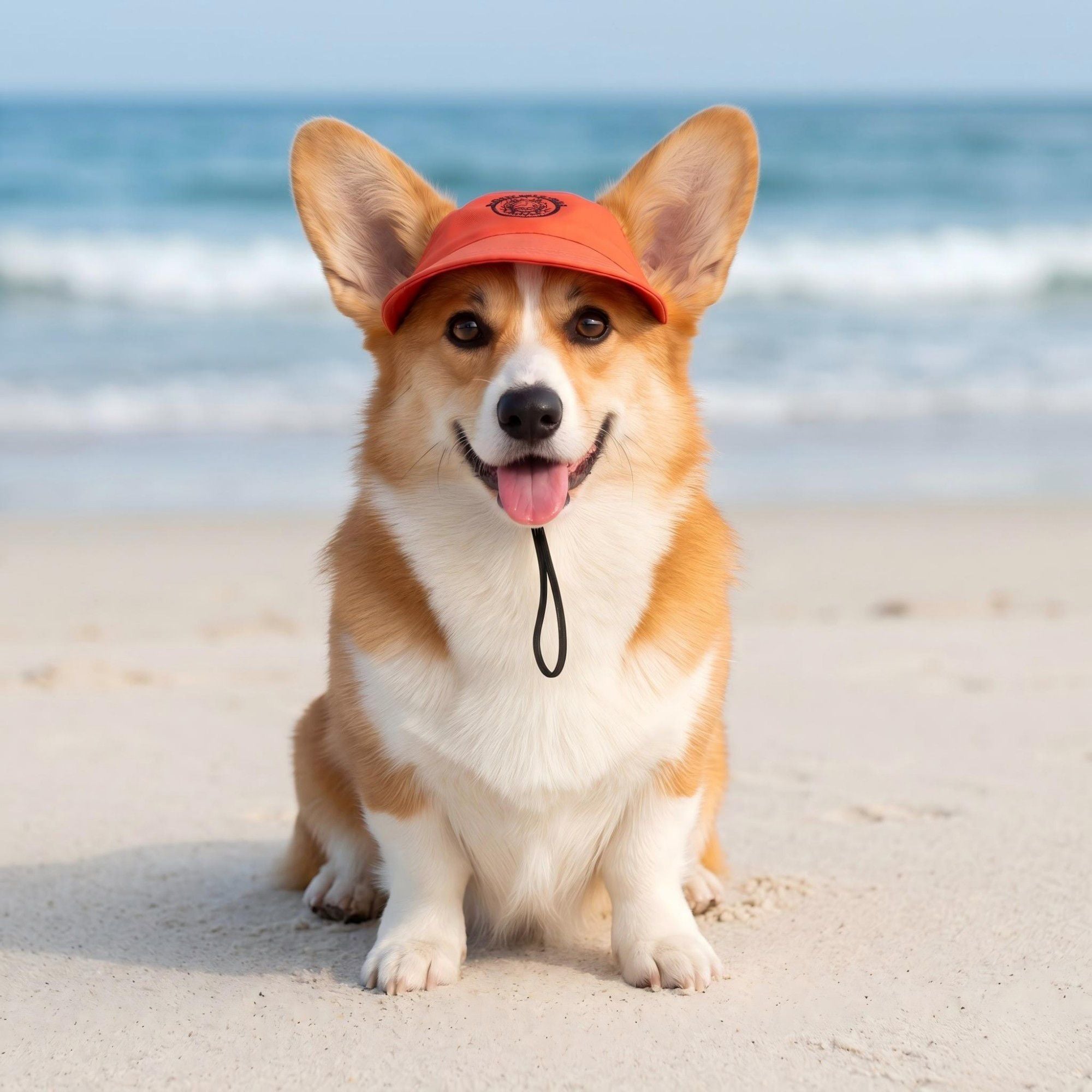 Pet Visor Sun Hat with Open Ear Design Adjustable Chin Strap Lightweight Outdoor Cap for Cats and Dogs