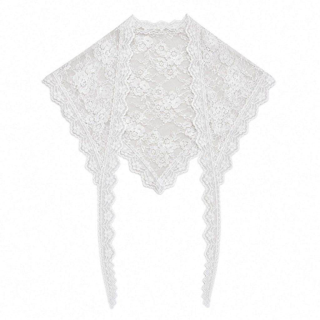 Women's Floral Lace Triangle Scarf - Sweet Layered Skirt Cover-up & Tie-On Waist Belt
