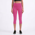 High Waist Capri Leggings with Wide Waistband Smooth Stretch Pull On Workout Yoga Pants