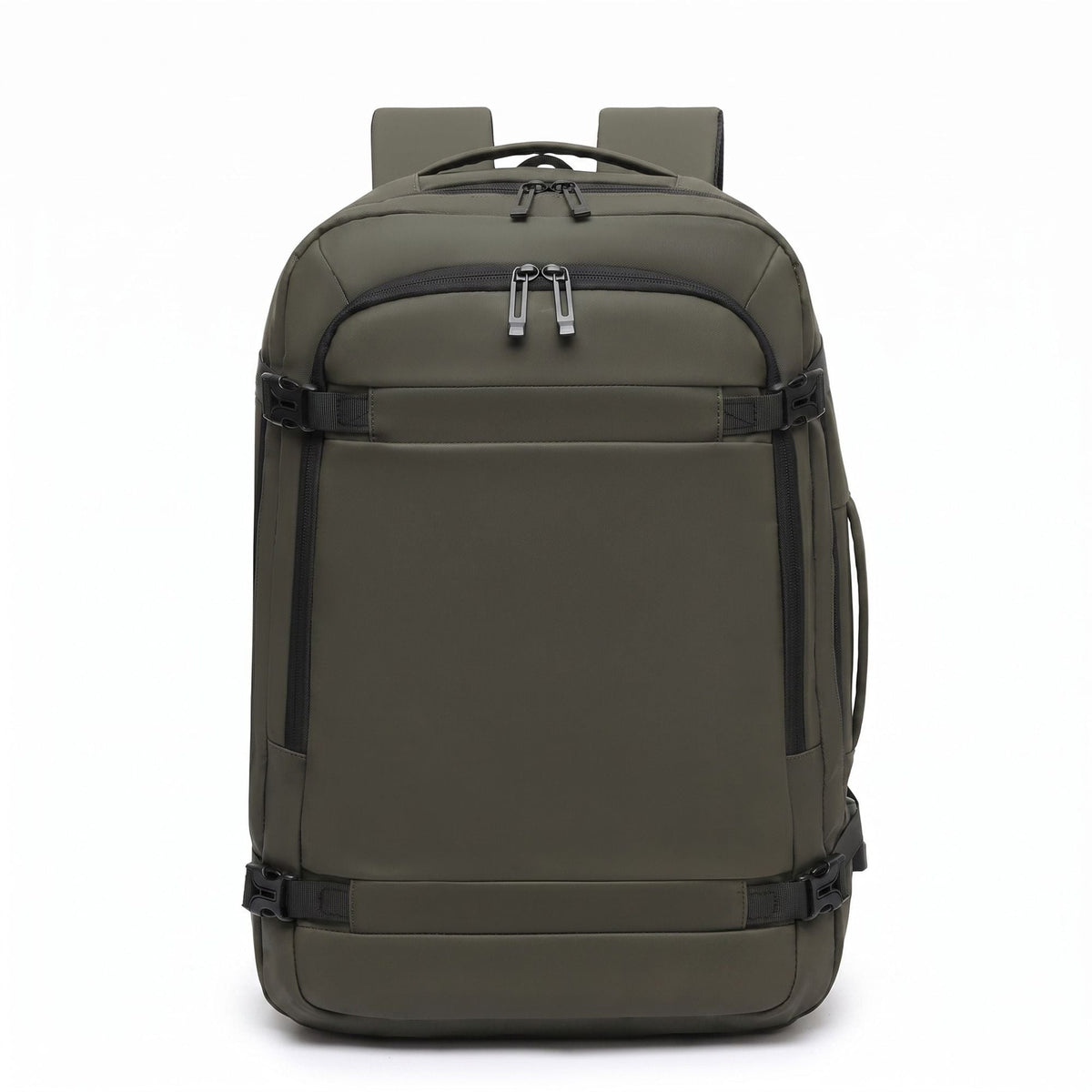 Mochila de viaje grande con correas de compresión, múltiples compartimentos y correas acolchadas para los hombros