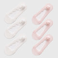 Anna-Kaci  Women's No Show Socks 6pk Invisible Liner Elegant Lace Design