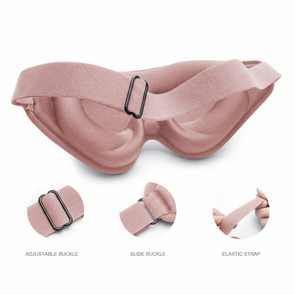 Anna-Kaci 3D Contoured Sleep Eye Mask with Memory Foam Padding Adjustable Strap and Full Light Blocking
