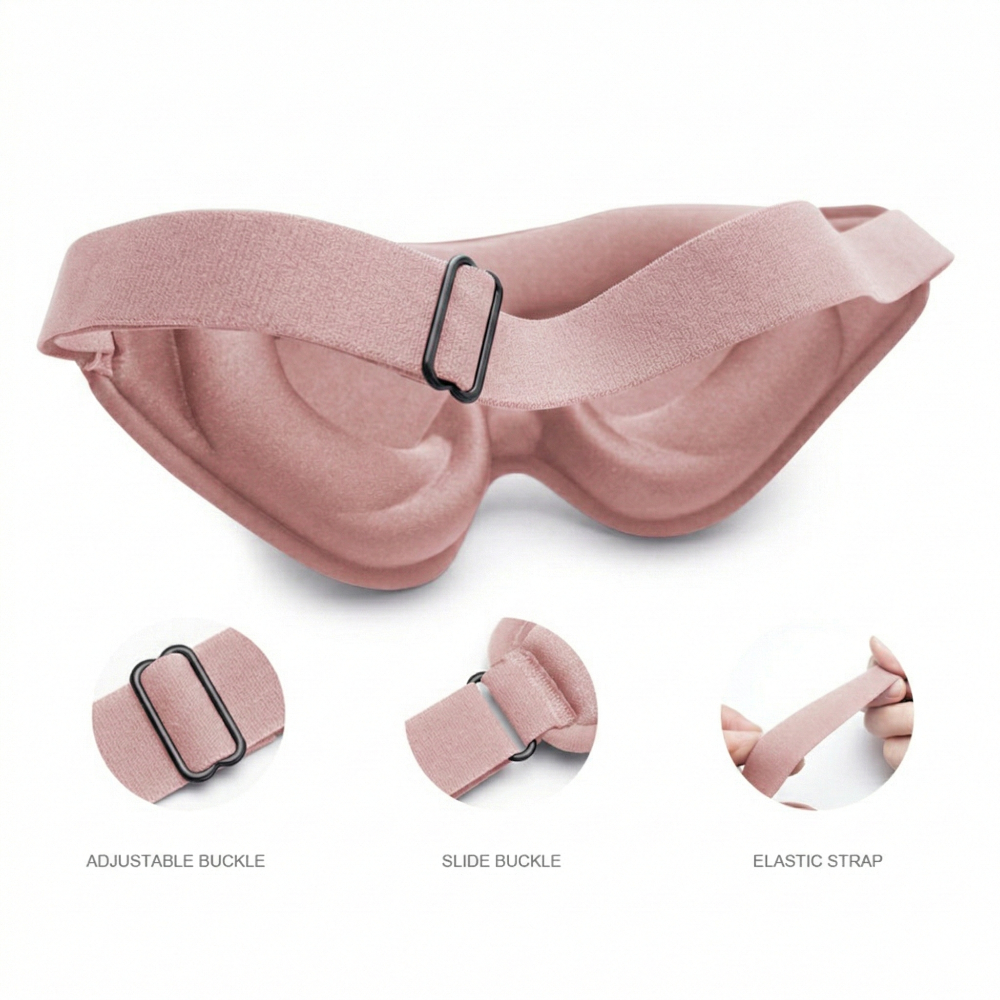 Anna-Kaci 3D Contoured Sleep Eye Mask with Memory Foam Padding Adjustable Strap and Full Light Blocking