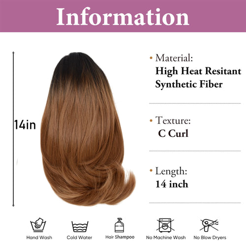 14 Inch Short Curly Drawstring Ponytail Extension High Hea Resistant Synthetic Fiber for Natural Looking Curls