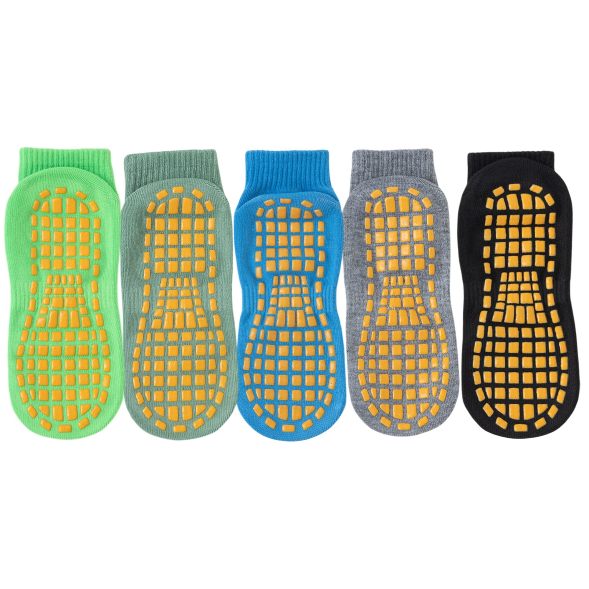 Anna-Kaci 5 Pairs Anti-Slip Grip Socks with PVC Bottom for Stability and Comfort in Multiple Color Options