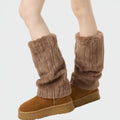 Anna-Kaci Plush Faux Fur Leg Warmers with Soft Textured Design and Cozy Stretch Fit for Layering Over Boots and Winter Outfits