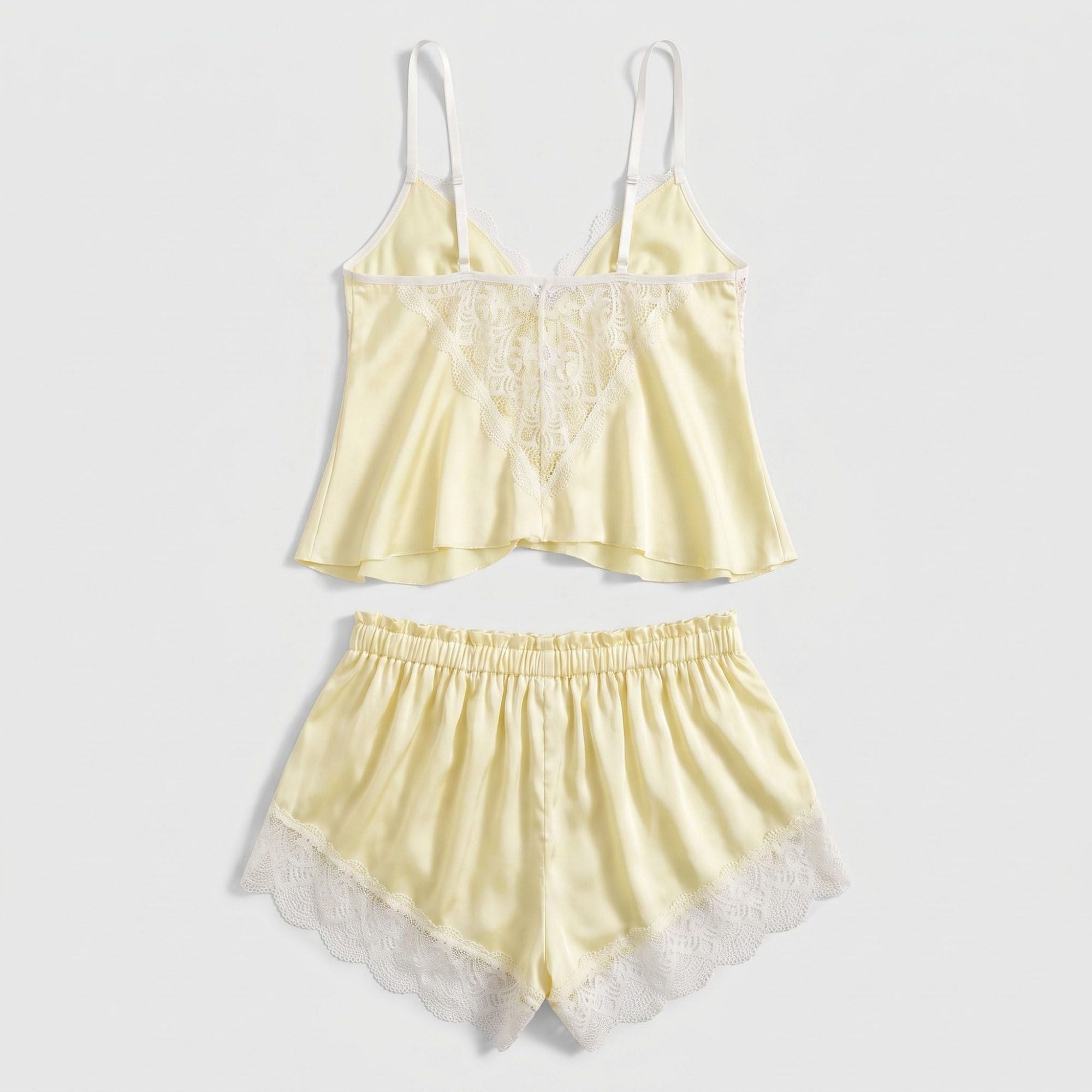 2-Piece Floral Lace Cami Top and Shorts Lingerie Set