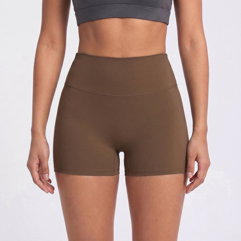 High Waist Workout Biker Shorts Wide Waistband Yoga Training Active Shorts