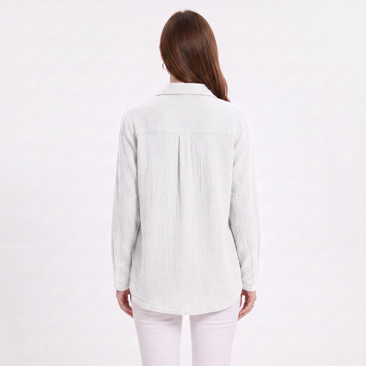Long Sleeve Button Down Shirt with Collared Neckline