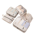 Travel Packing Cube Set with Mesh Organizer Bags Zipper Pouches Drawstring Storage Lightweight Luggage Set