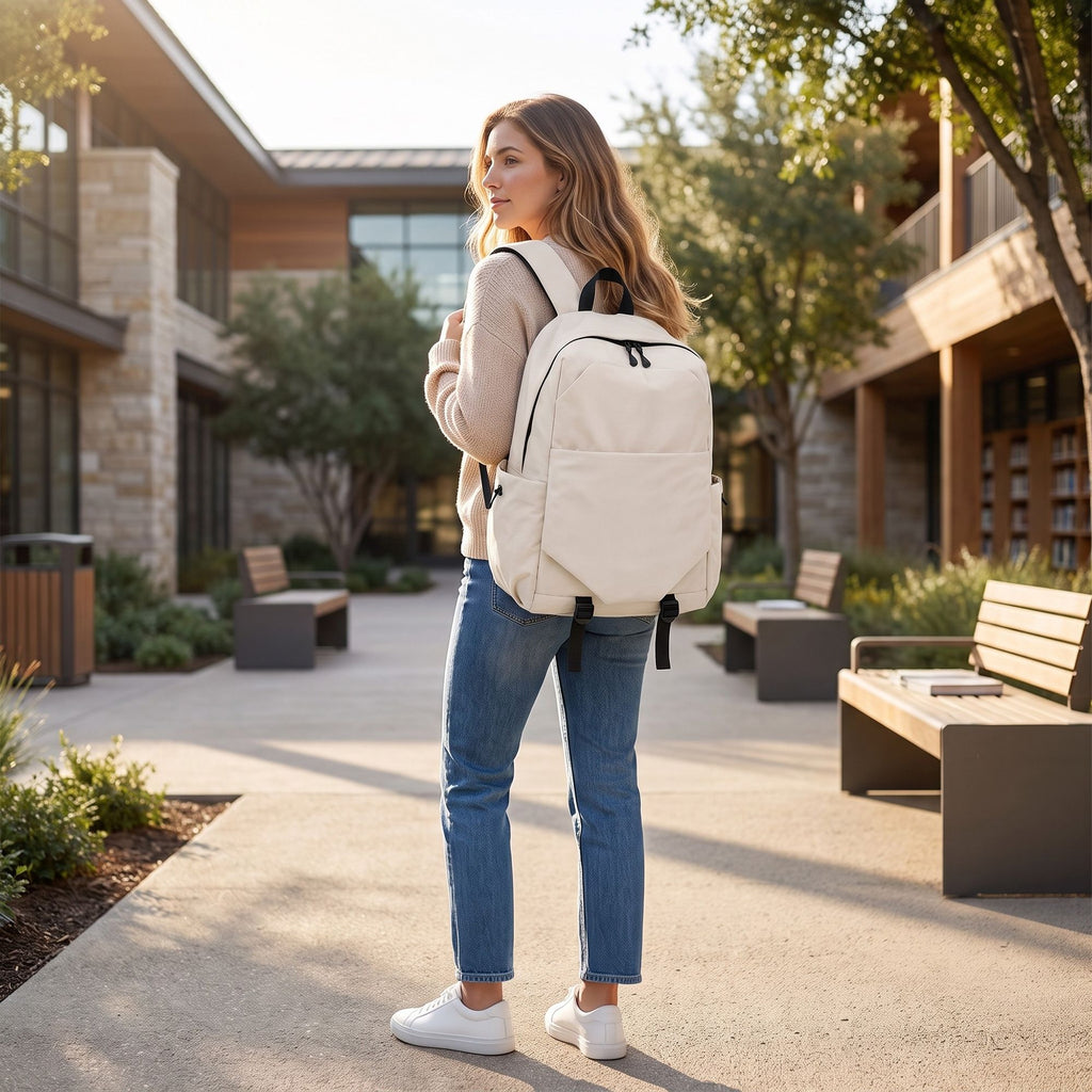 Large Casual Backpack with Multiple Pockets Adjustable Straps and Buckle Details