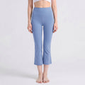High Waist Cropped Flare Leggings with Wide Waistband Smooth Stretch Pull On Yoga Pants