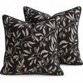 2 Pack Botanical Leaf Velvet Throw Pillow Covers 18 x 18 Inch with Piped Edges