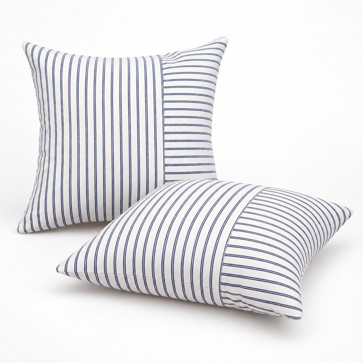 2 Pack Striped Textured Throw Pillow Covers 18 x 18 Inch for Couch Sofa and Bed