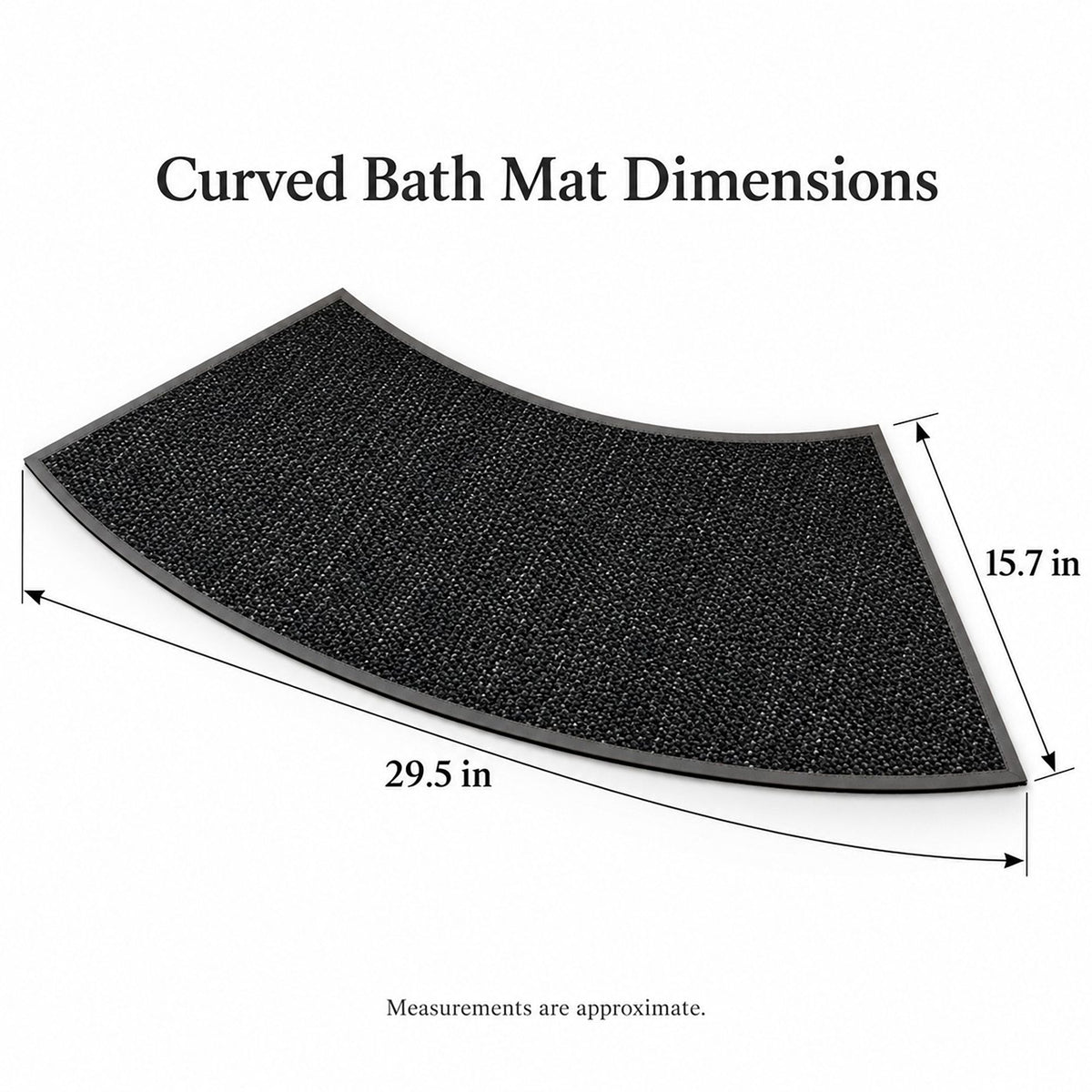 Curved Absorbent Bath Mat with Non Slip Backing