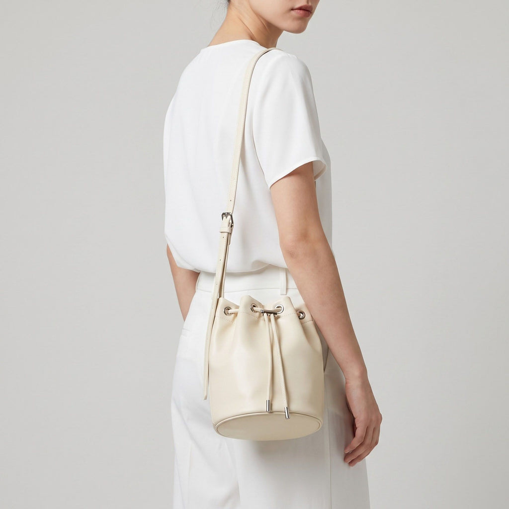 Drawstring Bucket Crossbody Bag with Adjustable Shoulder Strap