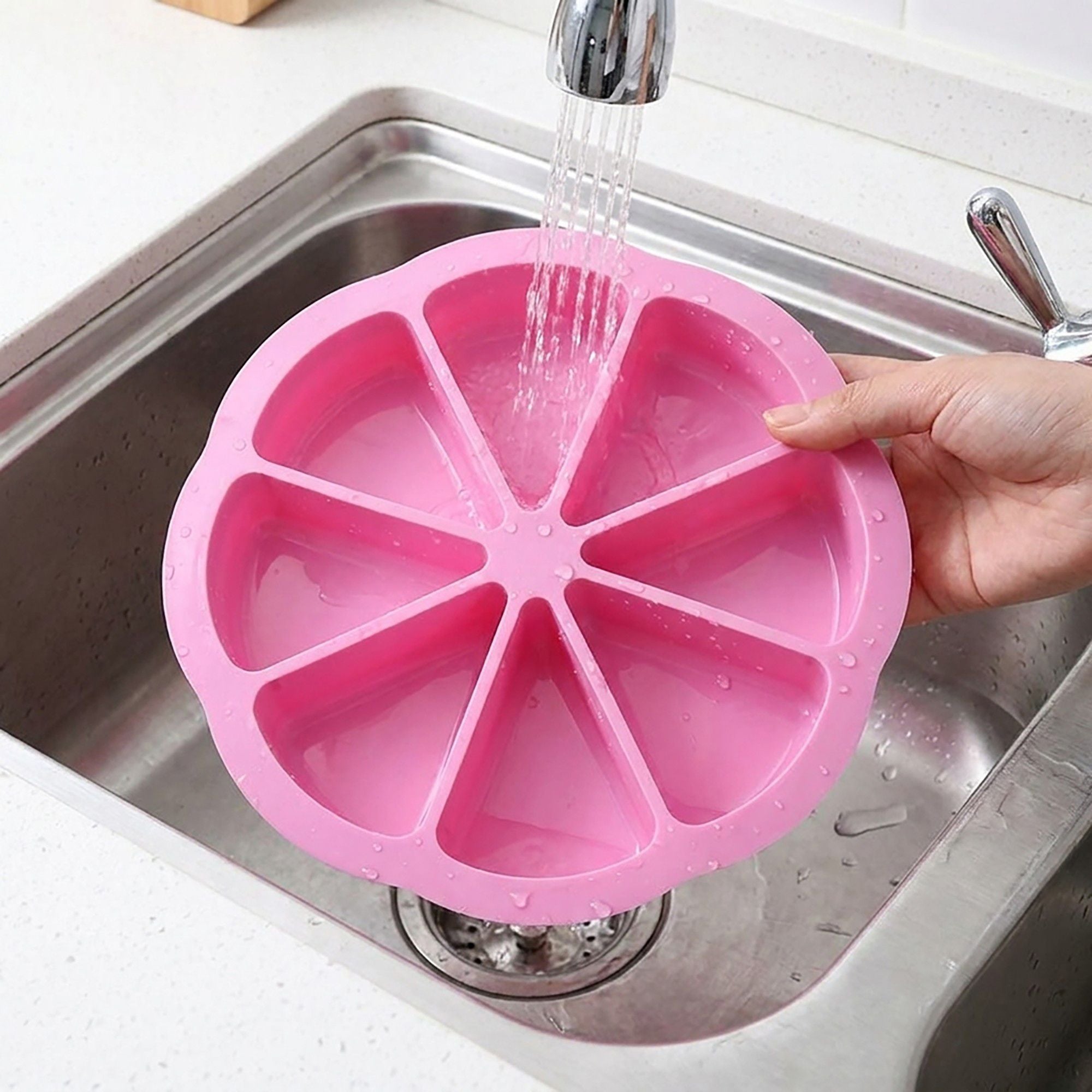 2-Piece Silicone Cake Slice Baking Mold with 8 Compartments