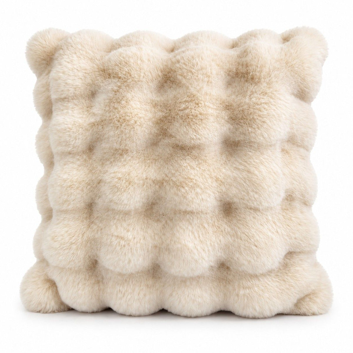 Double Sided Plush Faux Fur Throw Pillow Cover 18 x 18 Inch Bubble Texture