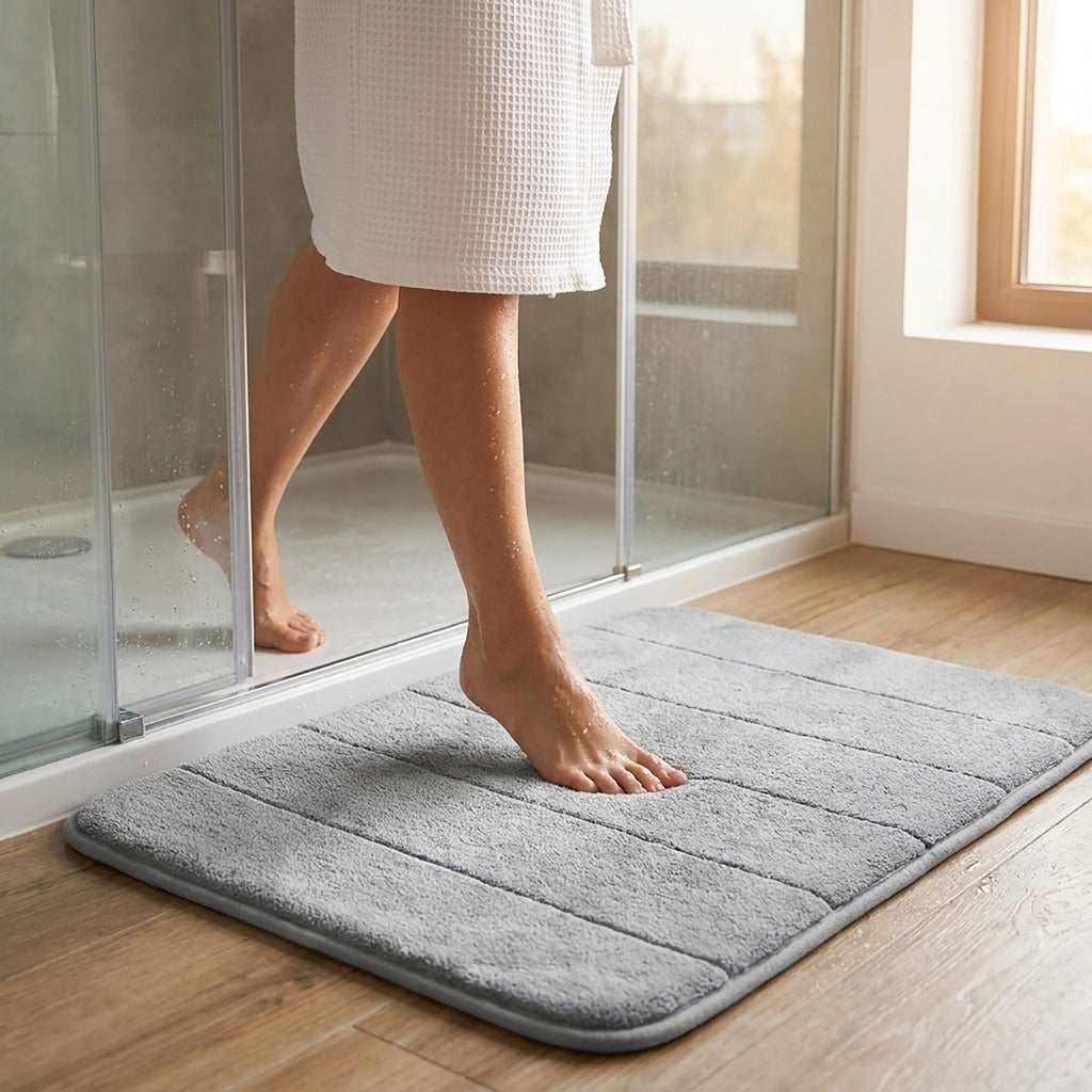Soft Memory Foam Bath Mat with Absorbent Quilted Design and Non Slip Backing