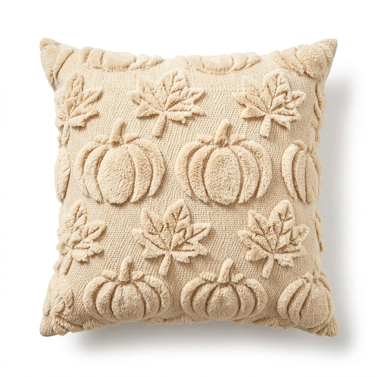 Tufted Pumpkin Decorative Throw Pillow Cover for Fall Home Decor 17.7 x 17.7in