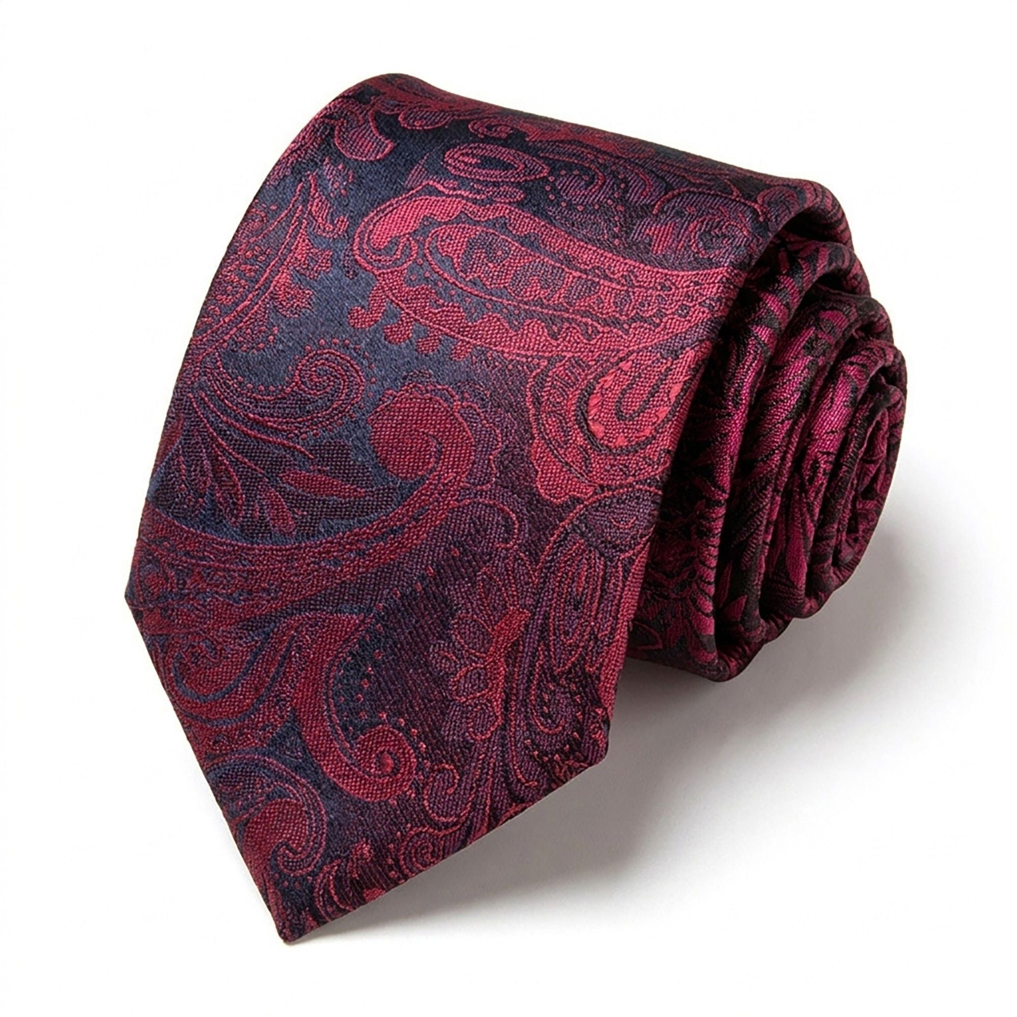 Alilang Men's Floral Print Tie with Woven Botanical Pattern and Classic Tapered Design