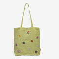 Embroidered Canvas Tote Bag Cute Patchwork Shoulder Bag