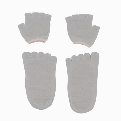 Anna-Kaci Women's Yoga Socks and Gloves Set with Anti-Slip Grip for Pilates and Barre Workouts