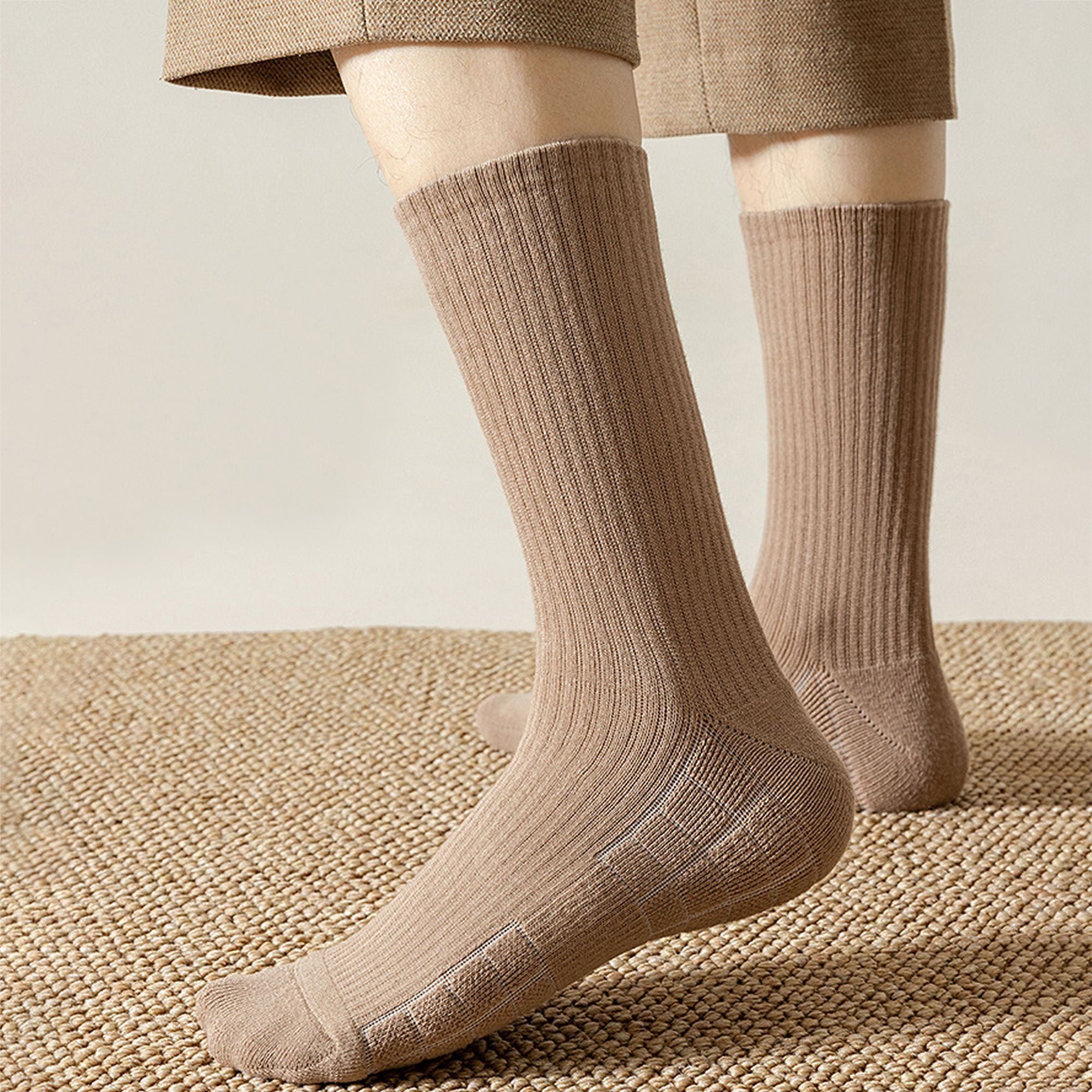 Anna-Kaci 6pk Men's Crew Socks with Non - Slip Sole