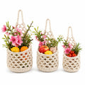 Woven Hanging Basket Set for Fruit Produce and Wall Storage