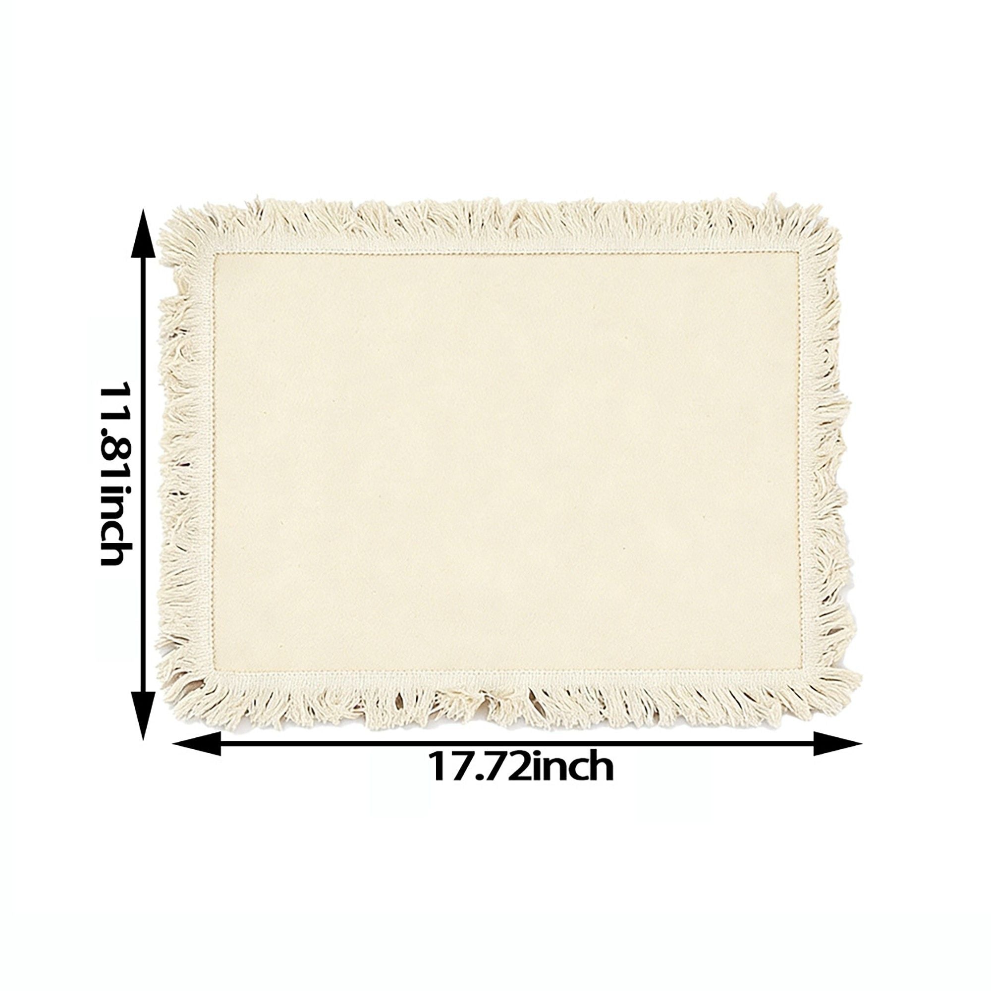 4 Piece Cotton Linen Fringe Placemats Farmhouse Table Mats Washable Heat Resistant Dining Mats
