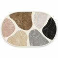 Oval Absorbent Bath Mat with Abstract Stone Print