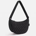 Ruched Crescent Shoulder Bag with Knotted Wide Adjustable Shoulder Strap 11.8x3.5x6.3in