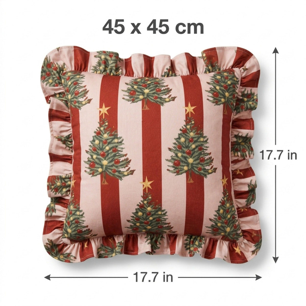2 Pack Christmas Tree Ruffle Decorative Throw Pillow Covers