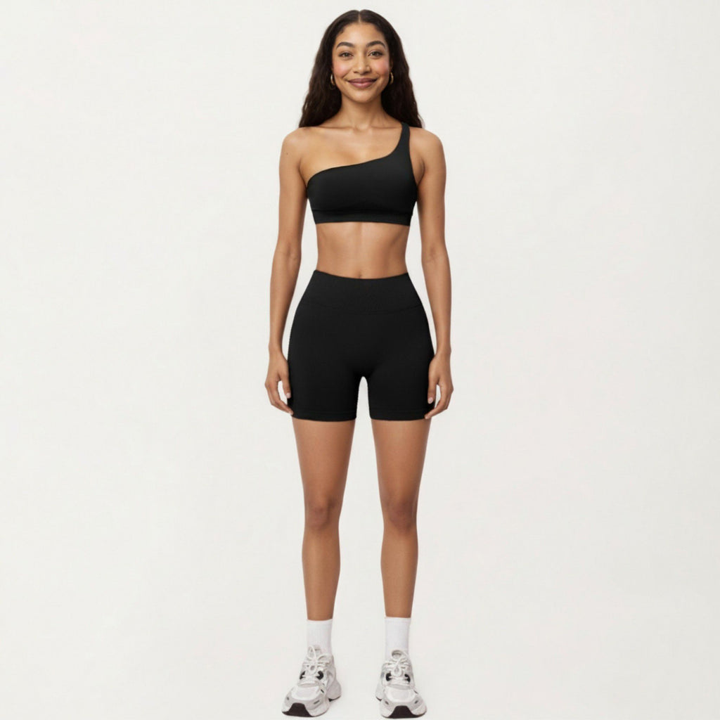 Anna-Kaci Active Women's One Shoulder Sports Bra with Asymmetric Strap and Smooth Stretch Fit